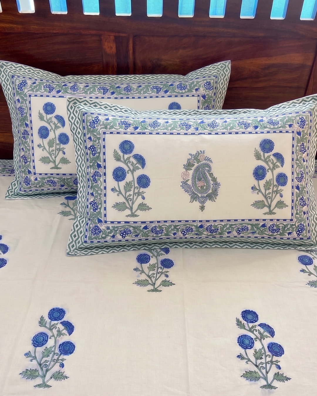 Artisanal Handblock Luxe King Size Bedsheets